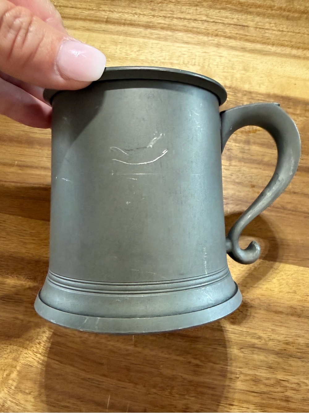 Vintage Stieff Historic Newport Pewter Tankard Mug N9-15 4.5” Colonial Style